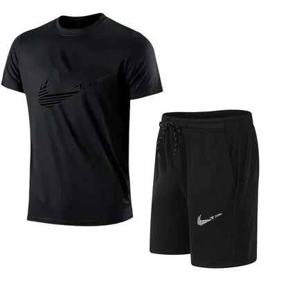 2025 Summer Fashion Men's Tracksuit T-shirt Shorts Set Leisure Short Sleeve Set Jogging Gym Suit Brand Clothing - Ellianto fashion Men's
