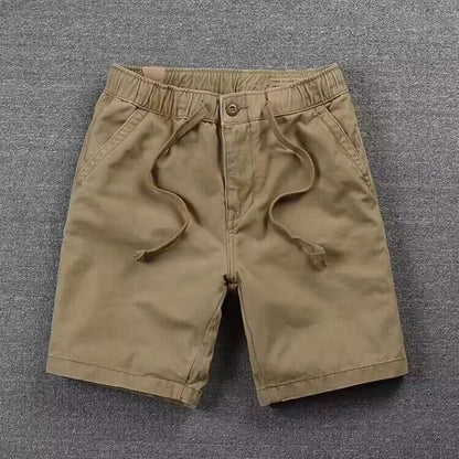 Casual Men's Workwear Shorts Summer Trendy Loose Straight Leg Five-Quarter Pants Washed Elastic Leisure Trousers