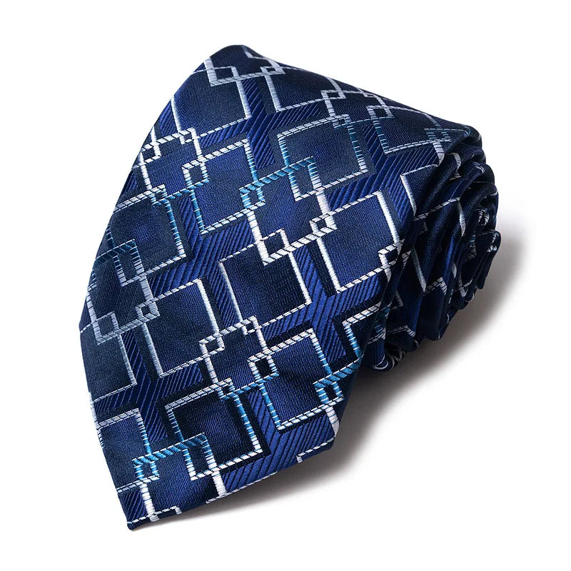 High-quality Wedding Ties For Men Fashion New Style Blue Strip Print Neckties Daily Office Apparel Accessories Gift For Man - Ellianto fashion Men's