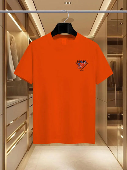 The 2025 new summer men's luxury fashion PDA brand Milan print T-shirt, pure cotton round neck casual fashion Y2K high-end and h - Ellianto fashion Men's