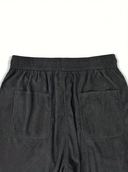 Corduroy pants men clothing Sweatpants Loose-Fit Casual Pants man baggy hosen Regular Length Trousers men cargo pants women - Ellianto fashion Men's