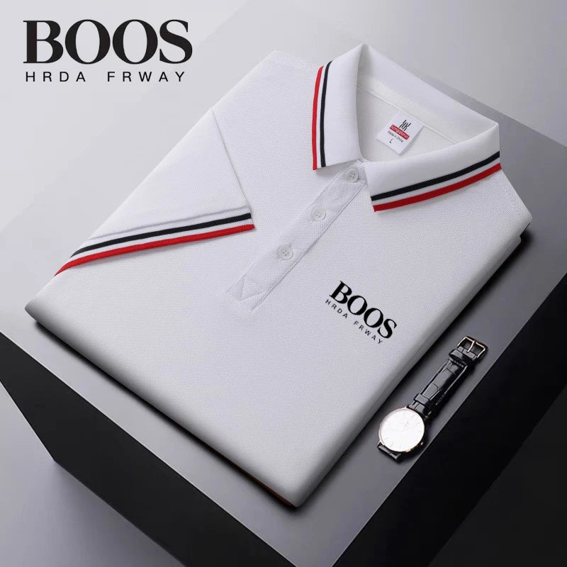2025 Men's New Summer Embroidery Business Casual Short Sleeved POLO Shirt Fashion Short Sleeved Cool Breathable Top Polo Shirt - Ellianto fashion Men's