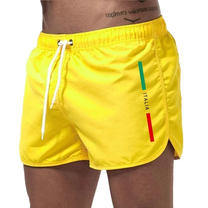 Italy Summer Men Casual Fashion Board Shorts High Quality Man Beach Quick Dry Shorts Daily Running Fitness Cycling Short Pants - Ellianto fashion Men's