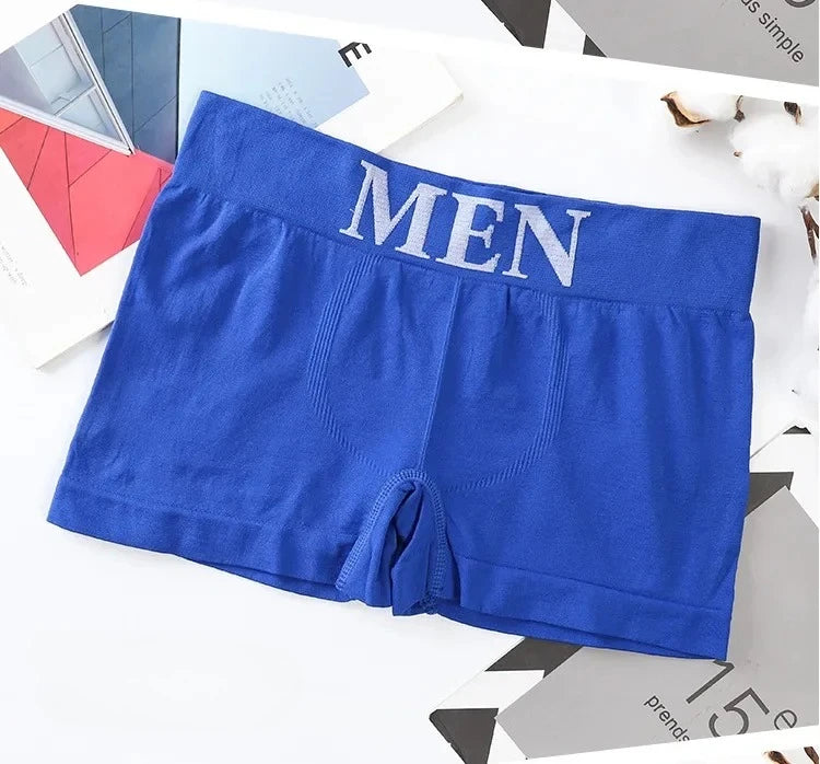 3Pcs/Lot Men's Panties Underwear Boxers Breathable Man Boxer Solid Underpants Comfortable Male Brand Shorts Black Blue Underwear - Ellianto fashion Men's