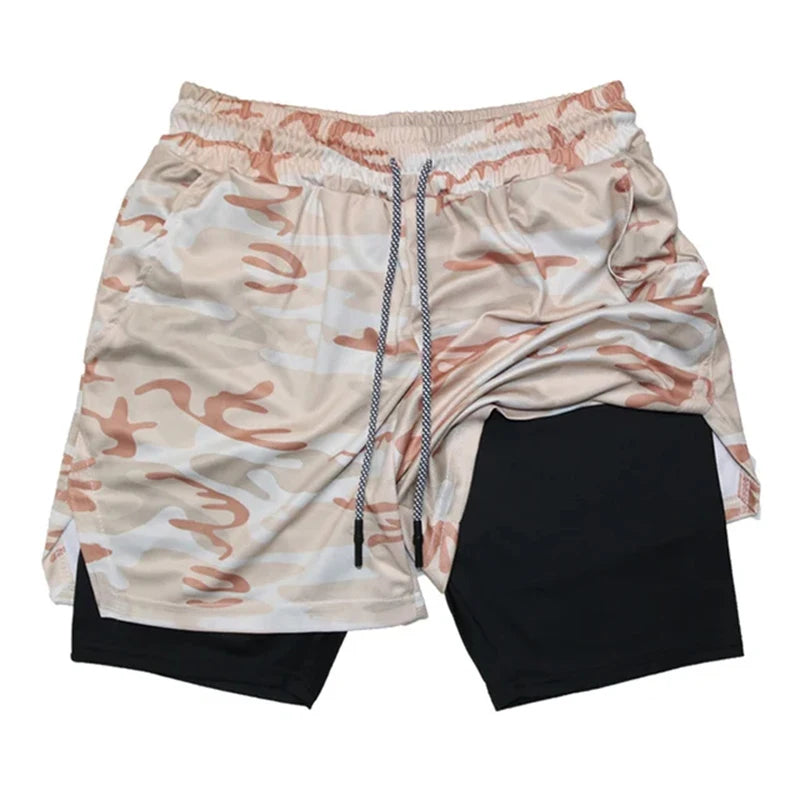 Men's Multi Pocket Shorts Fitness Shorts Casual Beach Sports Lined Skinny Shorts Everyday Style Mesh Camouflage Running Shorts - Ellianto fashion Men's