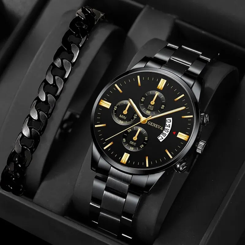 Fashion Men Watch Luxury Calendar Quartz Wrist Watch Business Watches Man Clock Male Bracelet Wristwatch - Ellianto fashion Men's