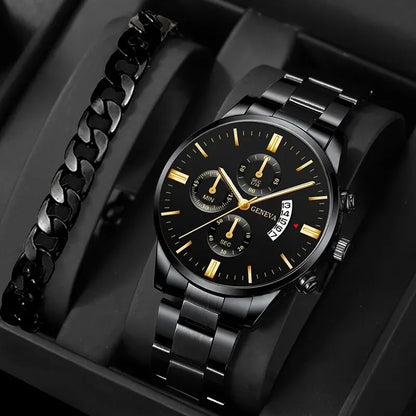 Fashion Men Watch Luxury Calendar Quartz Wrist Watch Business Watches Man Clock Male Bracelet Wristwatch - Ellianto fashion Men's