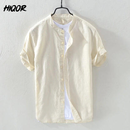 Effortless Elegance: Premium Men’s Business-Casual Cotton Shirt – Stay Sharp, Stay Comfortable, All Summer Long
