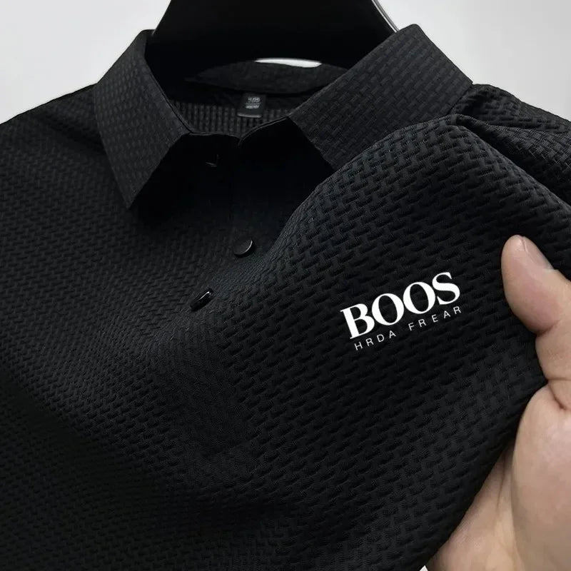 Embroidered High-quality New Men's Short Sleeved T-shirt, Cool and Breathable POLO Shirt, Business Casual, Sweat Absorbing - Ellianto fashion Men's