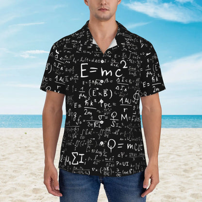 Men's Casual Button Down Short Sleeve Hawaiian Shirts,Physical Equations Formulas Shirts Regular Beach Dress Shirts with Pocket