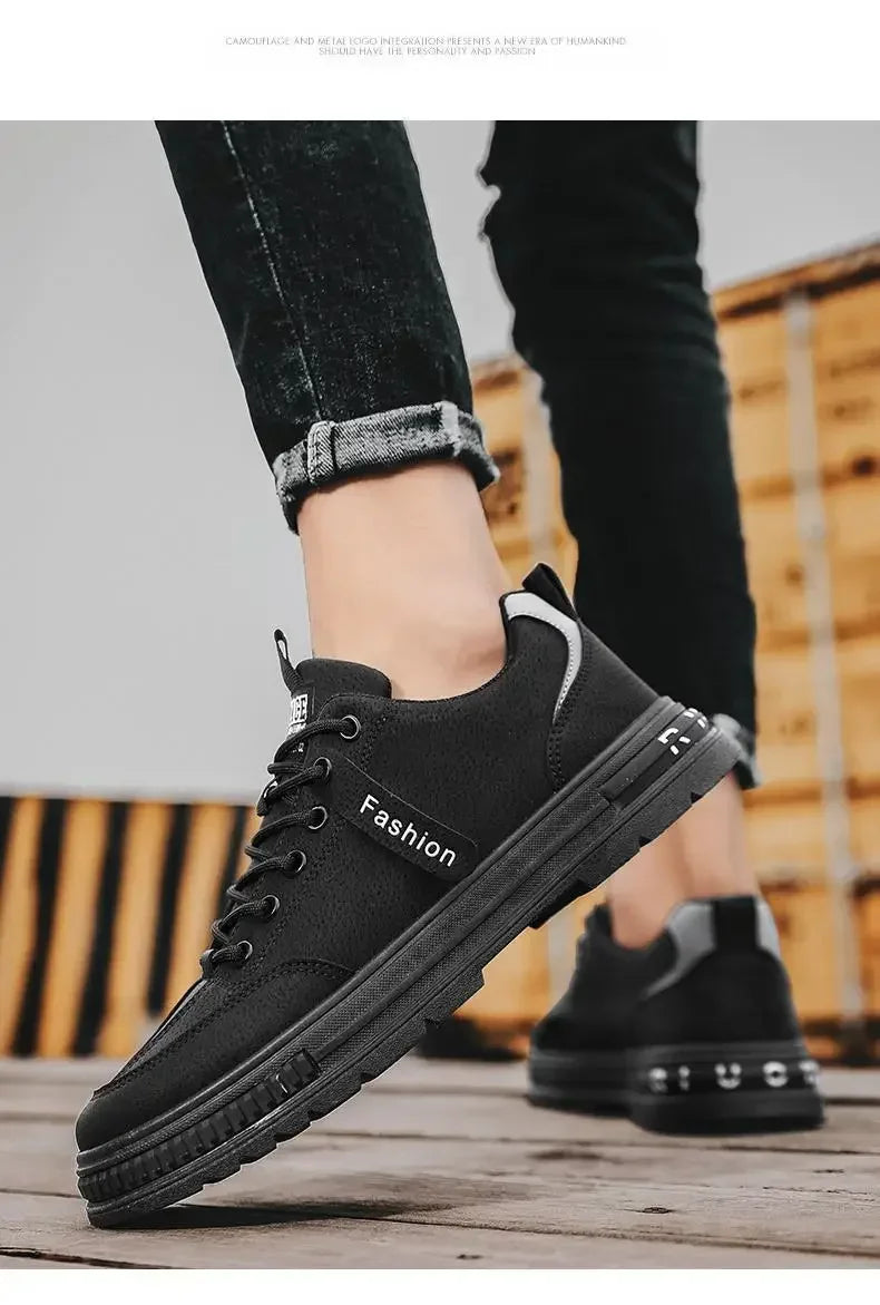 Men's new breathable labor protection shoes, men's trendy and versatile anti slip sports board shoes, workwear shoes - Ellianto fashion Men's