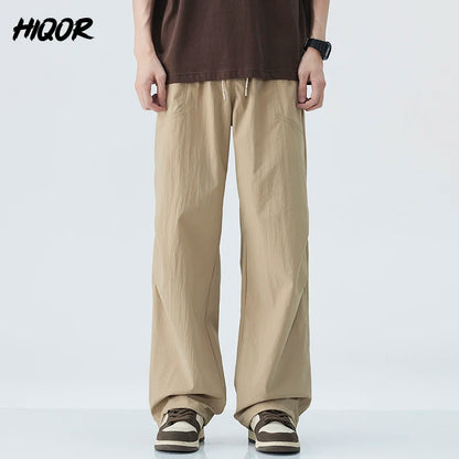 Thin Men's Pants Classic Baggy Summer New Casual Pant Business Fashion Stretch Cotton Slim Brand Male Trousers High Street Pant - Ellianto fashion Men's