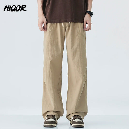 Thin Men's Pants Classic Baggy Summer New Casual Pant Business Fashion Stretch Cotton Slim Brand Male Trousers High Street Pant - Ellianto fashion Men's