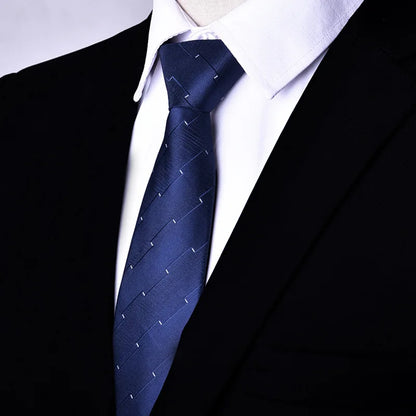 NEW Paisley Zipper Ties for Men 7CM Skinny Neck Tie Solid Striped Neckties Men's Automatic Zipper Tie Blue Lazy Ties - Ellianto fashion Men's