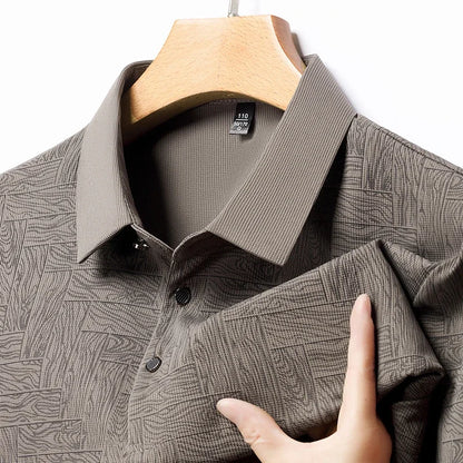 2025Summer New Men's Business Print Short Sleeved POLO Shirt Comfortable and Cool Casual Fashion T-shirt - Ellianto fashion Men's