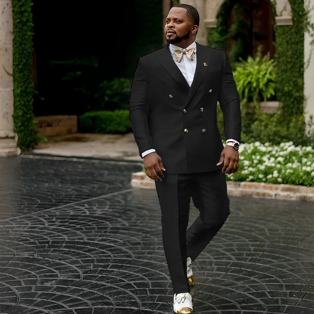 White Satin Men's Suit 2 Piece Peaked Collar Blazer Double Breasted Jacket Wedding Groom Tuxedo Elegant Men's CustomizationXS-5X - Ellianto fashion Men's
