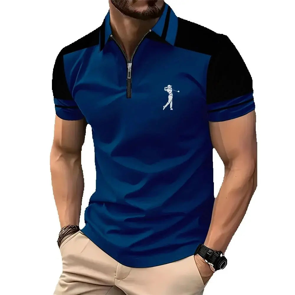 Casual Golf Polo Shirts for Men Summer Street Men's Clothing Business Lapel Polo Shirt Tops Short Sleeve Tee New in Tops & Tees - Ellianto fashion Men's