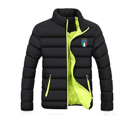 Men's Solid Thick Jacket, Parka Jacket, High Neck, Outdoor, Camping, Fashion, Winter2025 - Ellianto fashion Men's