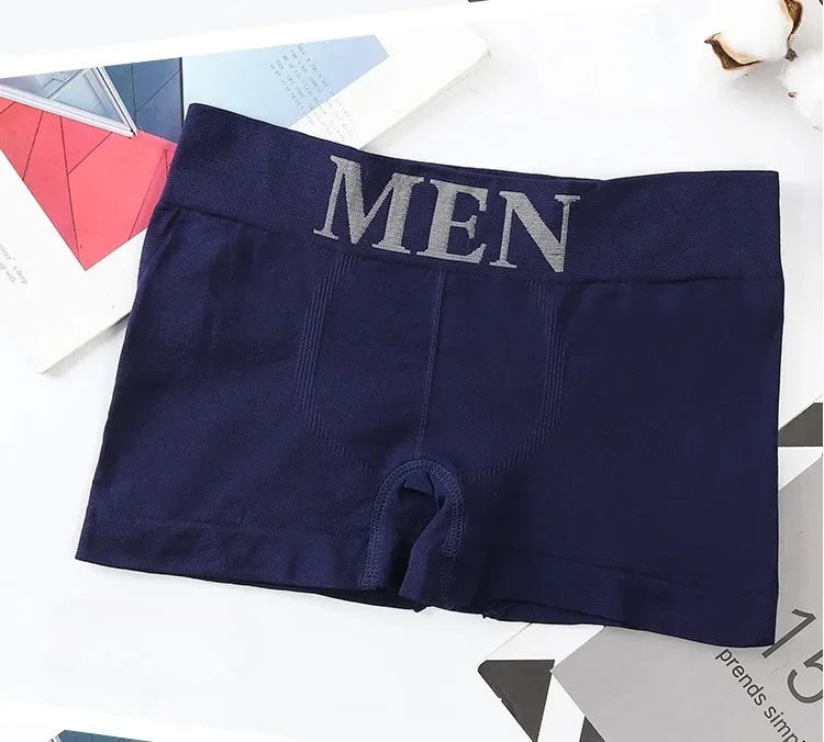 3Pcs/Lot Men's Panties Underwear Boxers Breathable Man Boxer Solid Underpants Comfortable Male Brand Shorts Black Blue Underwear - Ellianto fashion Men's