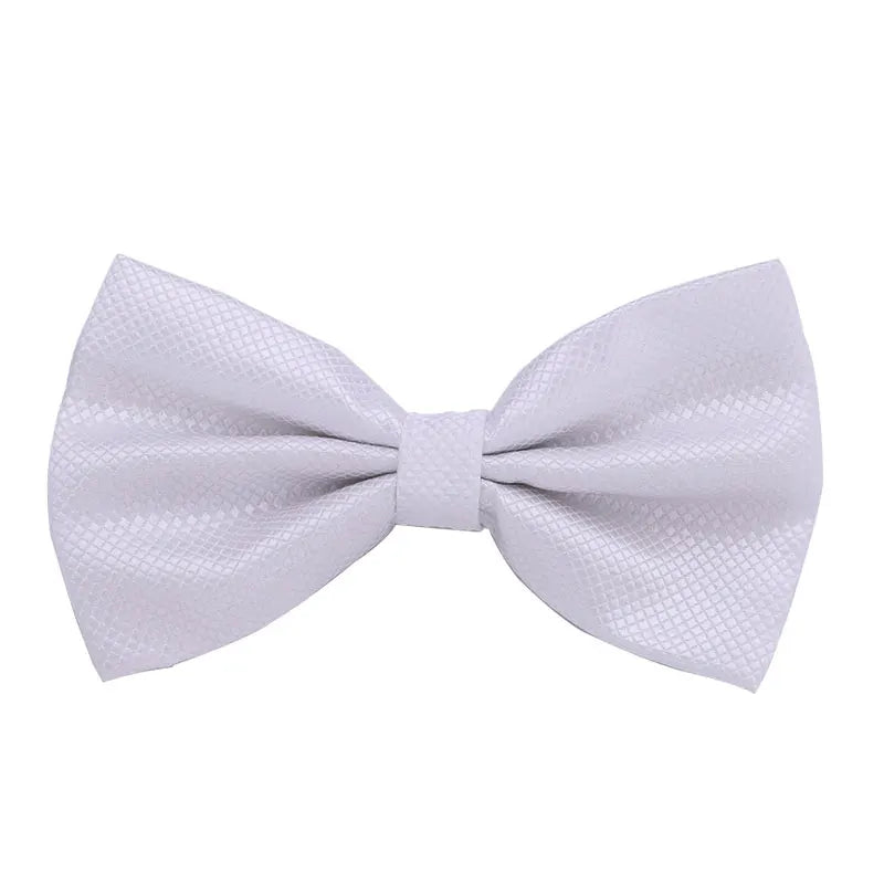 Solid Bowtie Mans Tie Solid Fashion Check Bowties Wedding Banquet Black Gold Red Green Pink Black White Classic Bow Ties For Men - Ellianto fashion Men's