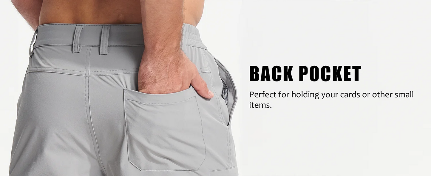 TACVASEN Summer Moisture Wicking Casual Shorts Mens Cargo Work Shorts Running Jogging Sports Bottoms Nylon Rip-Stop Short Pants - Ellianto fashion Men's