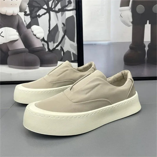 Men's Shoes 2025 New Solid color Fashion Casual Shoes Flat bottom Breathable Walking Shoes Comfortable Loafers Platform Sneakers - Ellianto fashion Men's