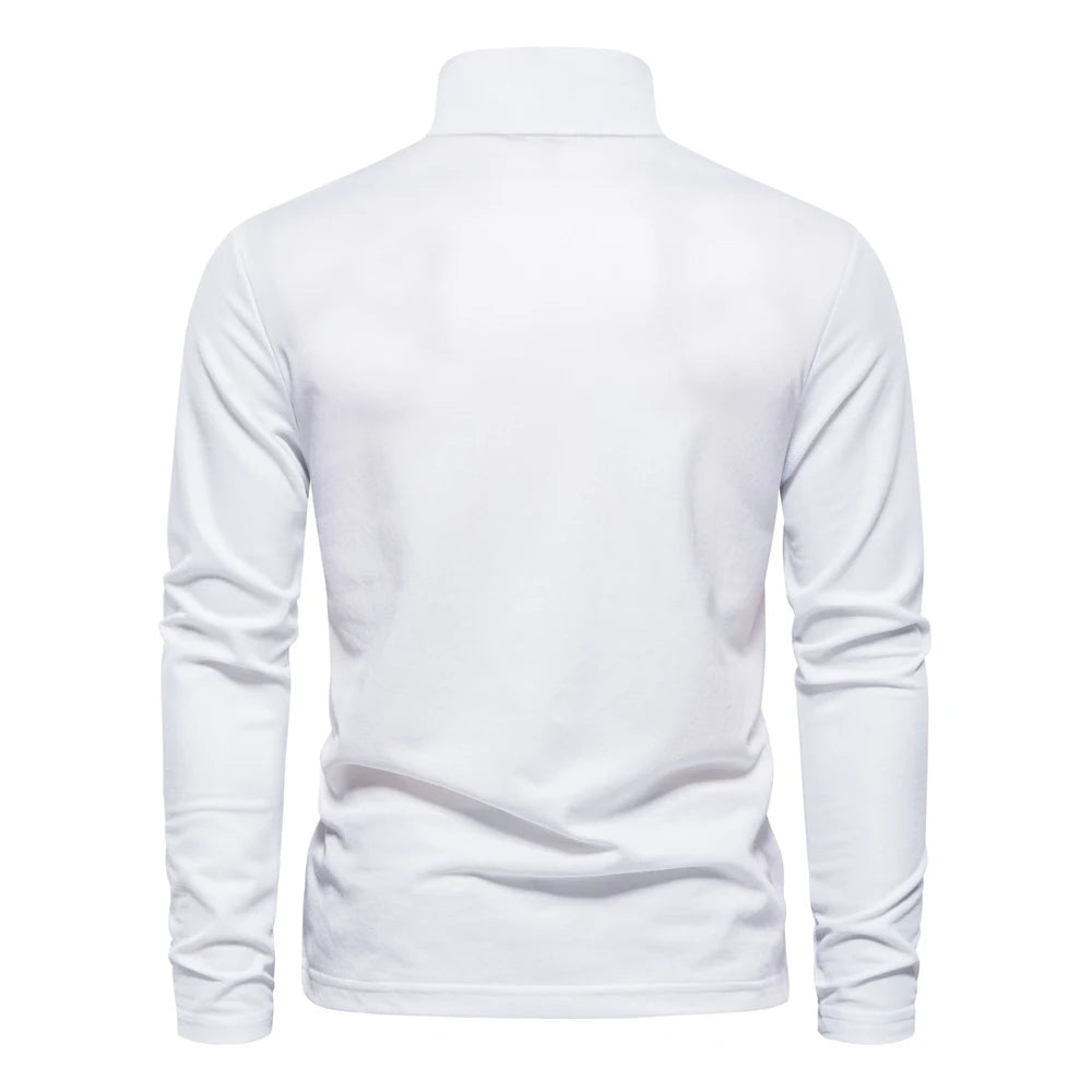AIOPESON Deer Embroidery Men's Polo Shirts Solid Color Long Sleeve Polo Shirts for Men New Spring Social Business Polos Male - Ellianto fashion Men's