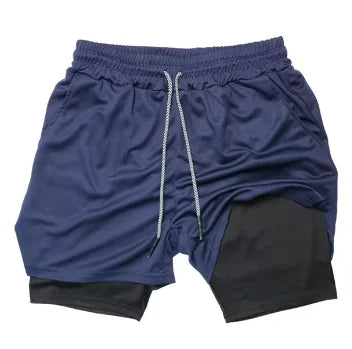 Summer sports versatile double layer men's shorts everyday casual quick-drying sports shorts men - Ellianto fashion Men's