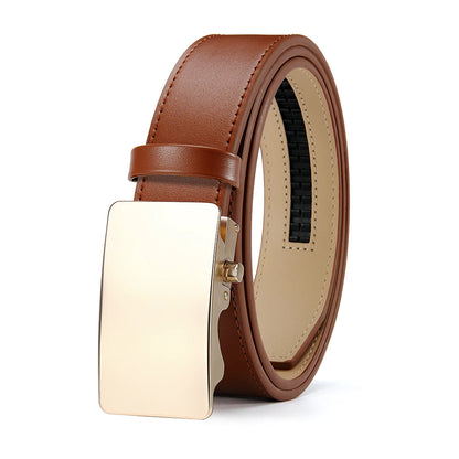 Men's Premium Leather Smooth Ratchet Business Belt Men's Dress and Casual Daily Adjustable Buckle, Tailor-made - Ellianto fashion Men's