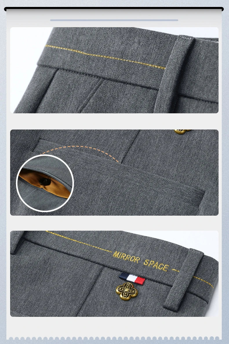 New Spring Summer Luxury Formal Pants Men Business Banquet Party Gentleman France Work Office Formal Pantalones Hombre Clothing - Ellianto fashion Men's