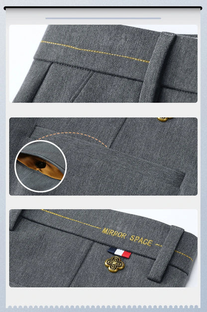 New Spring Summer Luxury Formal Pants Men Business Banquet Party Gentleman France Work Office Formal Pantalones Hombre Clothing - Ellianto fashion Men's