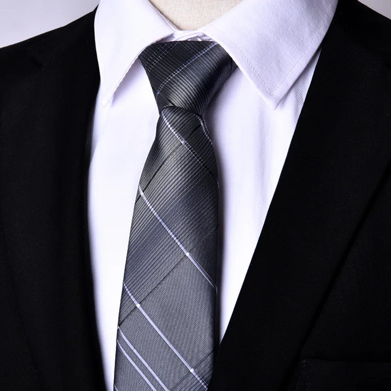 NEW Paisley Zipper Ties for Men 7CM Skinny Neck Tie Solid Striped Neckties Men's Automatic Zipper Tie Blue Lazy Ties - Ellianto fashion Men's