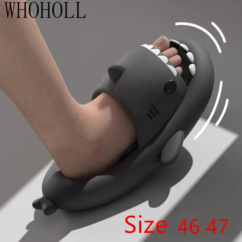 2025 Summer Man Women Shark Slippers Couple's Baby Thick Bottom Bathing Home Slipper Indoor Household Kids Flip Flops - Ellianto fashion Men's