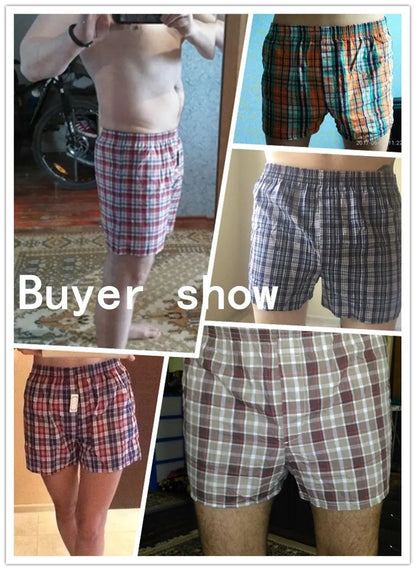 New Classic Plaid men arrow pants casual fashion brand High quality boxer 4pcs/lot mens Cotton boxers men's shorts underwear - Ellianto fashion Men's