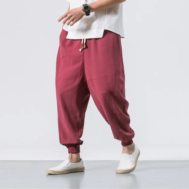 2024 Japanese-Style Cotton-Linen Pants – Lightweight, Relaxed Fit and Effortless Casual Elegance for the Modern Gentleman