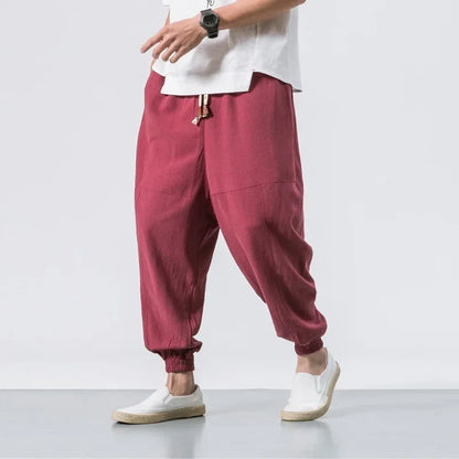 2024 Japanese-Style Cotton-Linen Pants – Lightweight, Relaxed Fit and Effortless Casual Elegance for the Modern Gentleman