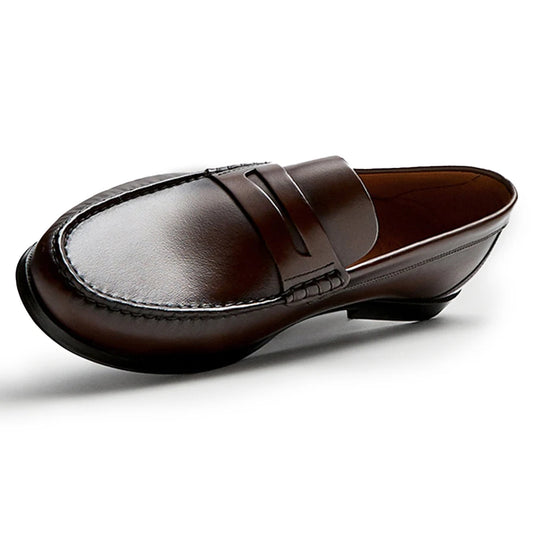 Vintage Top Layer Genuine Leather Slip on Loafers Breathable Moccasins Driving Design Casual Cowhide Shoes for Men - Ellianto fashion Men's