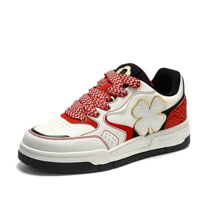 Shoes For Men Breathable Leather Sneakers White Fashion Casual Lightweight Walking Shoes Couple Plus Size Footwear - Ellianto fashion Men's