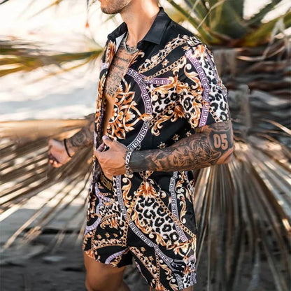 Hawaiian Shirt Sets 3D Printed Men's Fashion Short Sleeves Shirts Oversized Beach Shorts Summer Streetwear Suits Clothing - Ellianto fashion Men's
