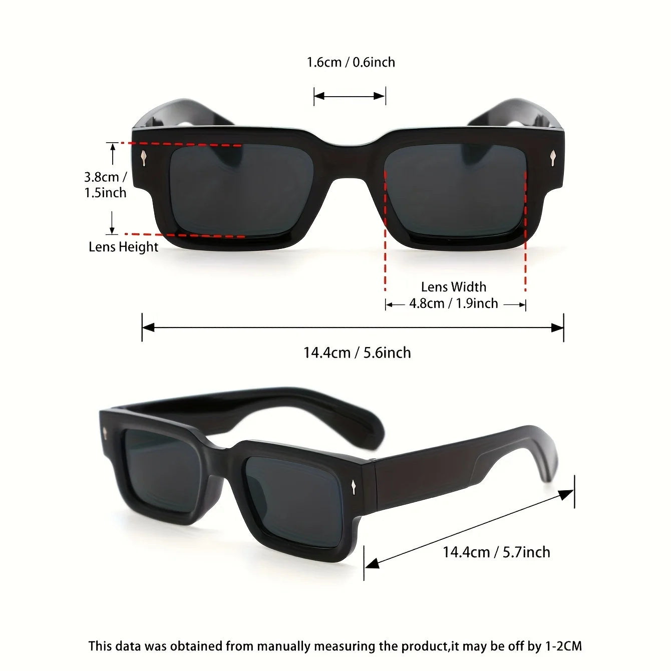 Rectangular Fashionable Glasses Suitable for Climbing Fishing Leisure Sports Decorative Outdoor Parties Travel, Driving, Glasses - Ellianto fashion Men's