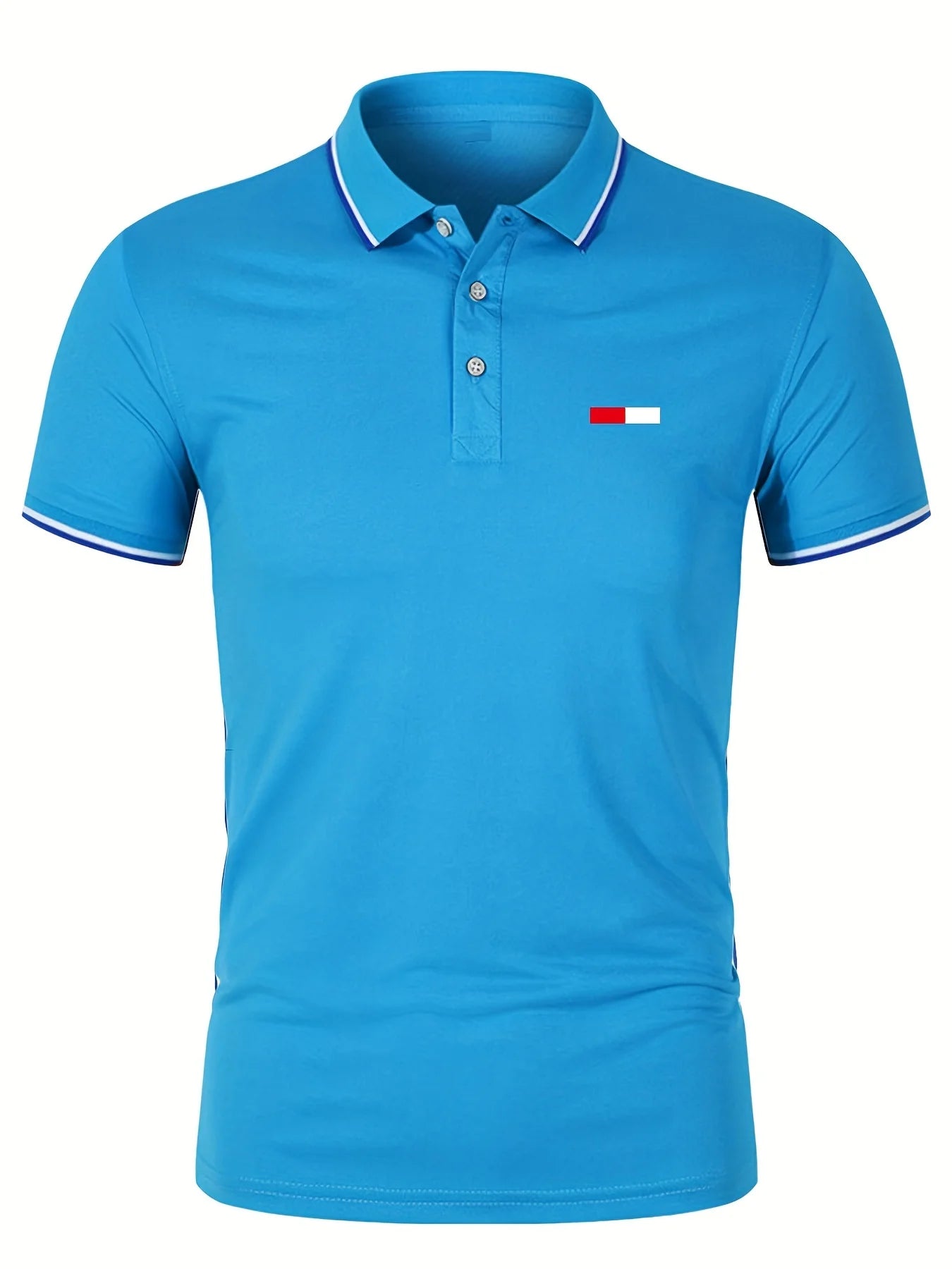 Men's 100 cotton summer casual fashion loose plus size flag pattern printed lapel short sleeved polo shirt top travel outfit - Ellianto fashion Men's