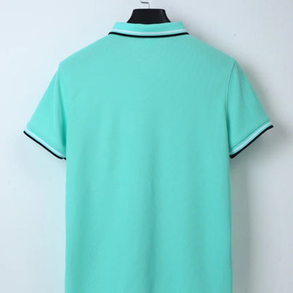 Summer Ice Silk Polo Shirt High-End T-Shirt Solid Color New Half Sleeve Non-Marking Casual Lapels Business Thin Menswear - Ellianto fashion Men's
