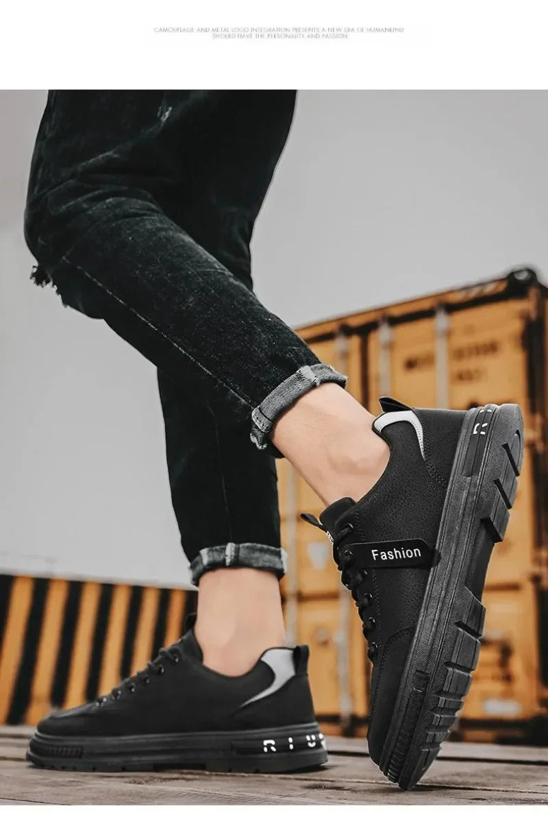 Men's new breathable labor protection shoes, men's trendy and versatile anti slip sports board shoes, workwear shoes - Ellianto fashion Men's