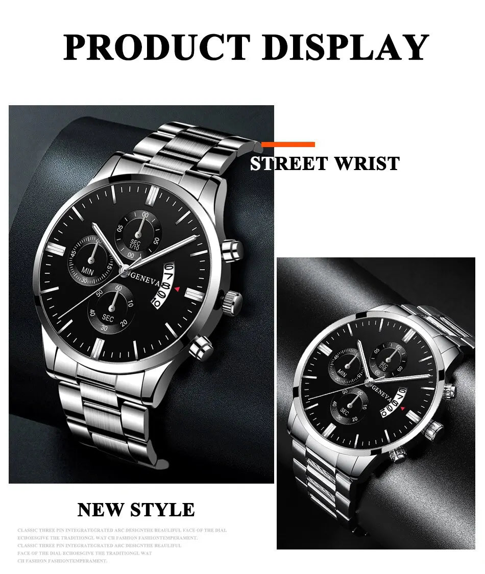 Fashion Men Watch Luxury Calendar Quartz Wrist Watch Business Watches Man Clock Male Bracelet Wristwatch - Ellianto fashion Men's