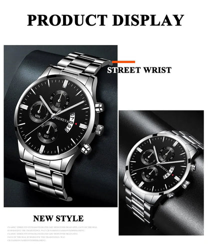 Fashion Men Watch Luxury Calendar Quartz Wrist Watch Business Watches Man Clock Male Bracelet Wristwatch - Ellianto fashion Men's