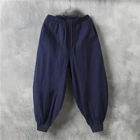 Autumn Men's Linen Casual Pants Loose-fit Trendy Bloomers - Ellianto fashion Men's