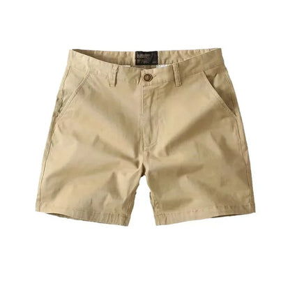 Men’s Summer Cotton Workwear Shorts – Lightweight Slim Straight-Leg Beach Pants with Elastic Waist for Effortless Casual Comfort (Big Sizes Available)