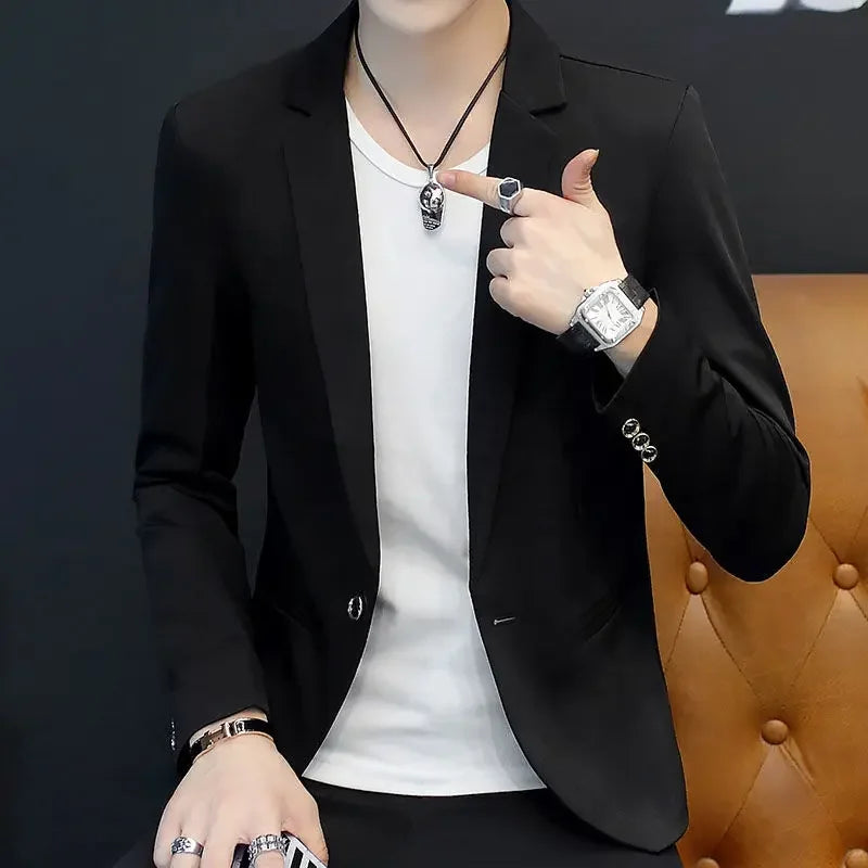 2025 Party Linen Gray Men's Suit Jackets Single Breasted Coat Male Blazer Summer New in Simple Clothing Fashion 2024 Casual Classic - Ellianto fashion Men's