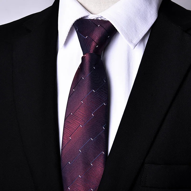 NEW Paisley Zipper Ties for Men 7CM Skinny Neck Tie Solid Striped Neckties Men's Automatic Zipper Tie Blue Lazy Ties - Ellianto fashion Men's