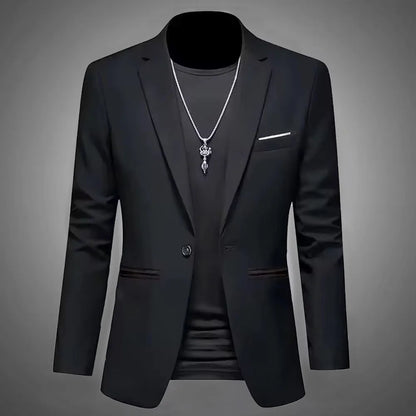 Men's Trendy Leisure Boutique Suit Jacket Autumn Casual Business Slim Fit Non-ironing Single Button Suit Solid Formal Blouse - Ellianto fashion Men's